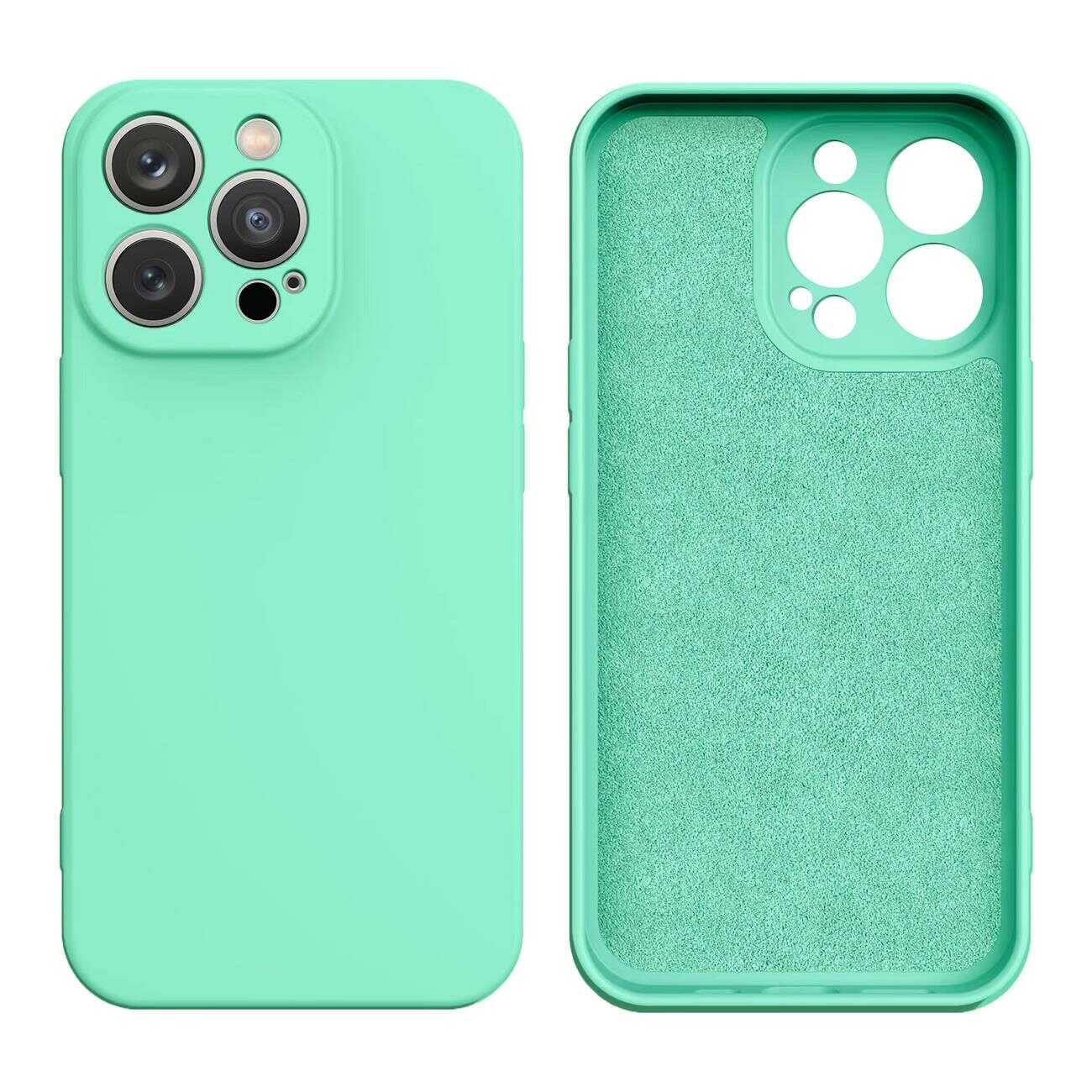 Hurtel Silicone case etui iPhone 14 Plus silikonowy pokrowiec miętowozielone