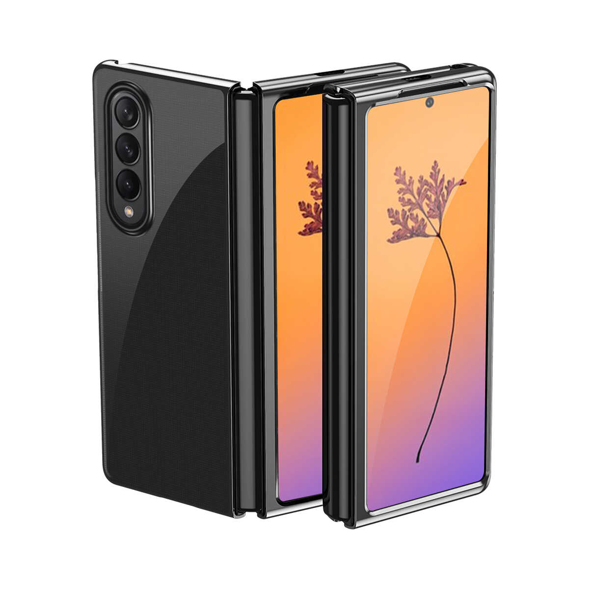Hurtel Plating Case etui Samsung Galaxy Z Fold 4 pokrowiec z metaliczną ramką czarne