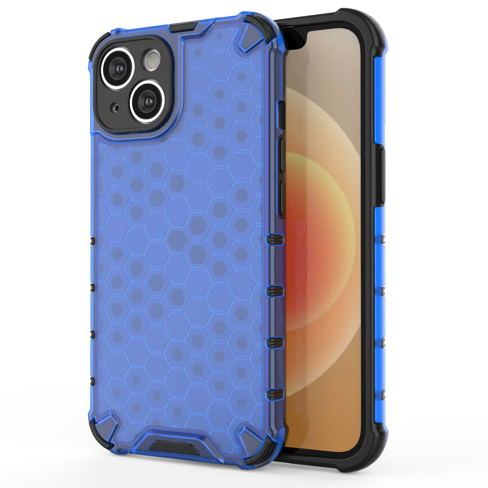 Hurtel Honeycomb etui iPhone 14 pancerny hybrydowy pokrowiec niebieskie