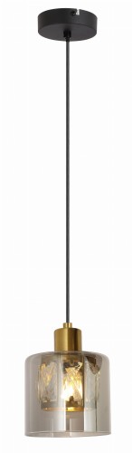 Elmo - lampa wisząca 1 płomienna czarny/złota. 1xE14 40W.