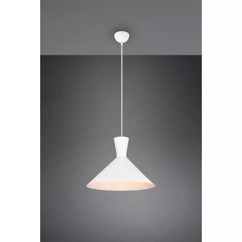 Żyrandol Enzo, 1-punktowy, Ø 35 cm, biały