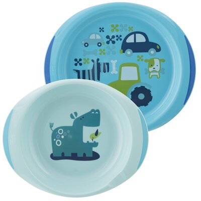 Chicco Zestaw 2 talerzy 12m+ niebieski