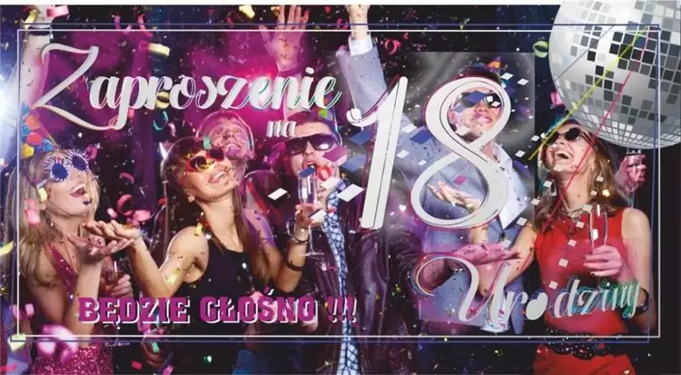 Zaproszenie Urodziny 18 (10szt) - AbCard
