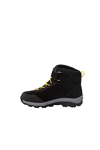 Jack Wolfskin Dzieci uniseks VOJO LT TEXAPORE MID K buty na zewnątrz, Czarny/burly Żółty XT, 39 EU
