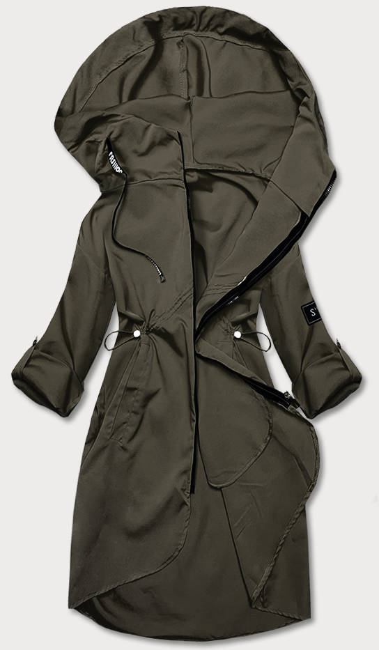 CIENKA NARZUTKA DAMSKA Z KAPTUREM KHAKI (B8118-11) - S'WEST