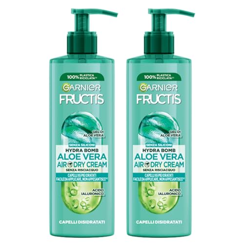 Garnier Fructis Hydra Aloe Air-Dry Cream, Leave-in, krem nawilżający z aloesem, efekt zapobiegający puszeniu się, 400 ml