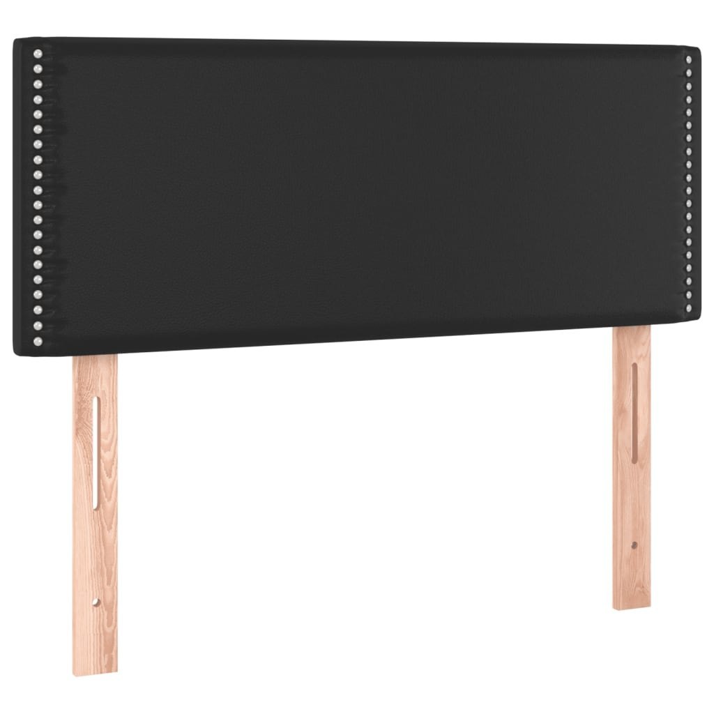 Lumarko Łóżko kontynentalne z materacem, czarne, ekoskóra 100x200 cm