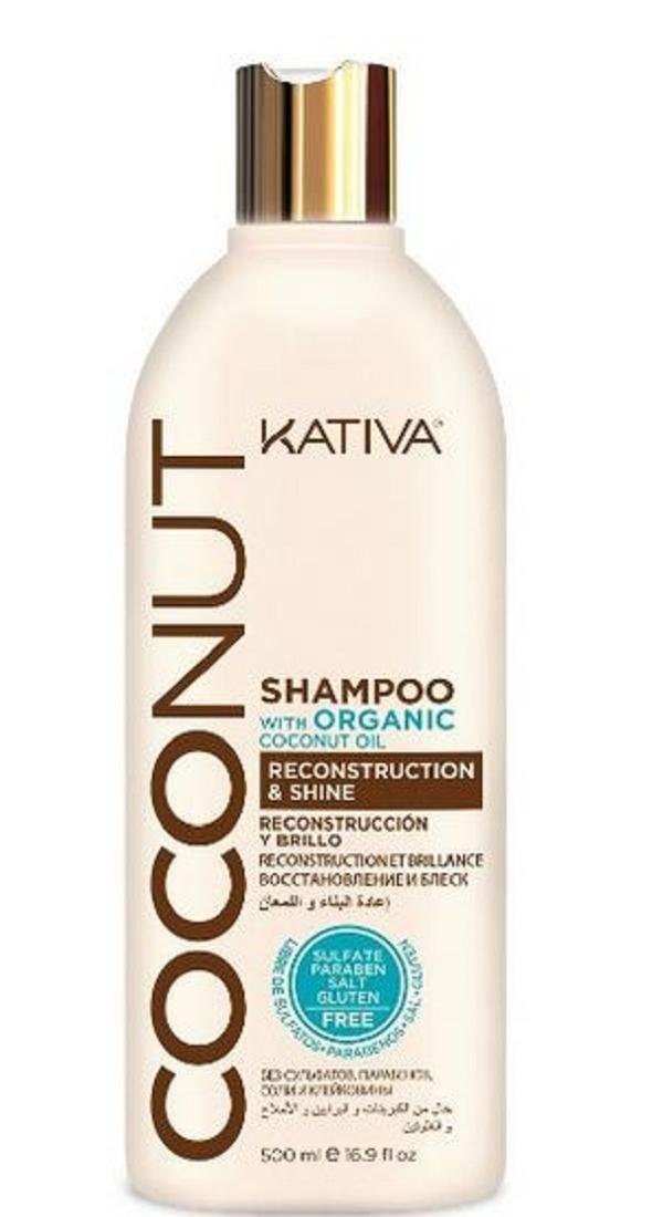 Kativa Coconut Shampoo 500 ml Kokosowy szampon do włosów odbudowujący i nadający połysku