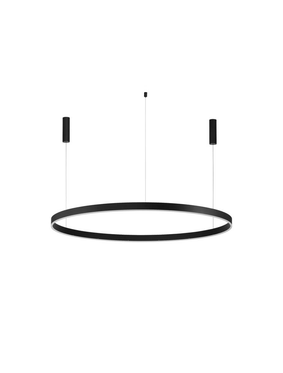 Czarny żyrandol okrągły LE42770 do przedpokoju LED 80W ring