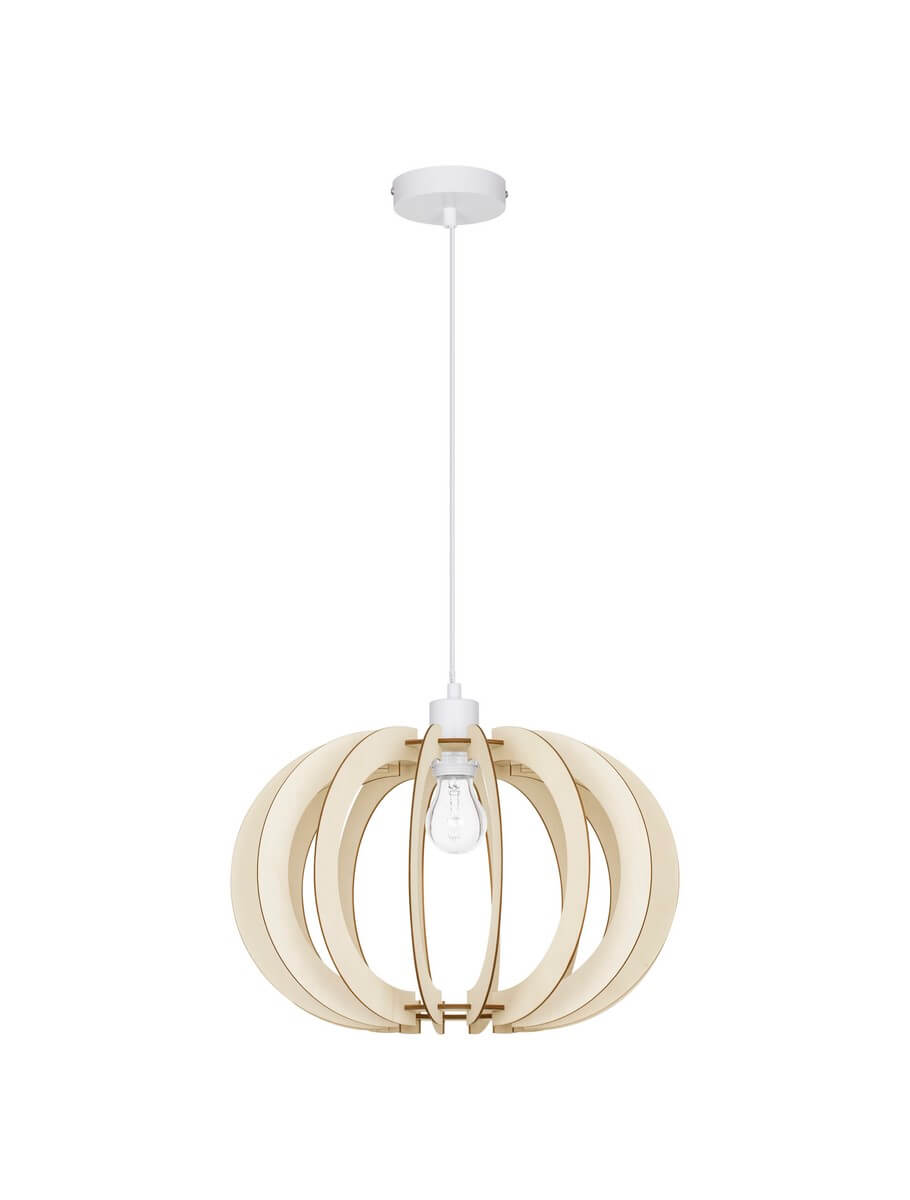 Skandynawska lampa wisząca LE42941 drewniana biała