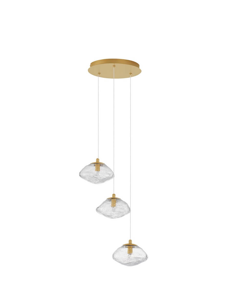 Lampa wisząca LE42900 kaskada przezroczysta złota