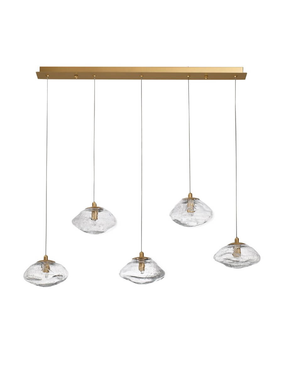 Wisząca lampa LE42902 kryształy przezroczyste złote