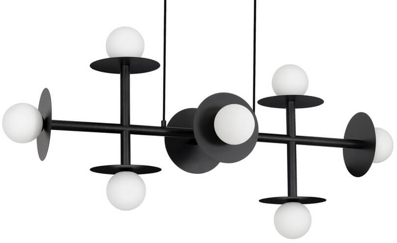 8-punktowa lampa wisząca LE42885 nad stół czarna biała