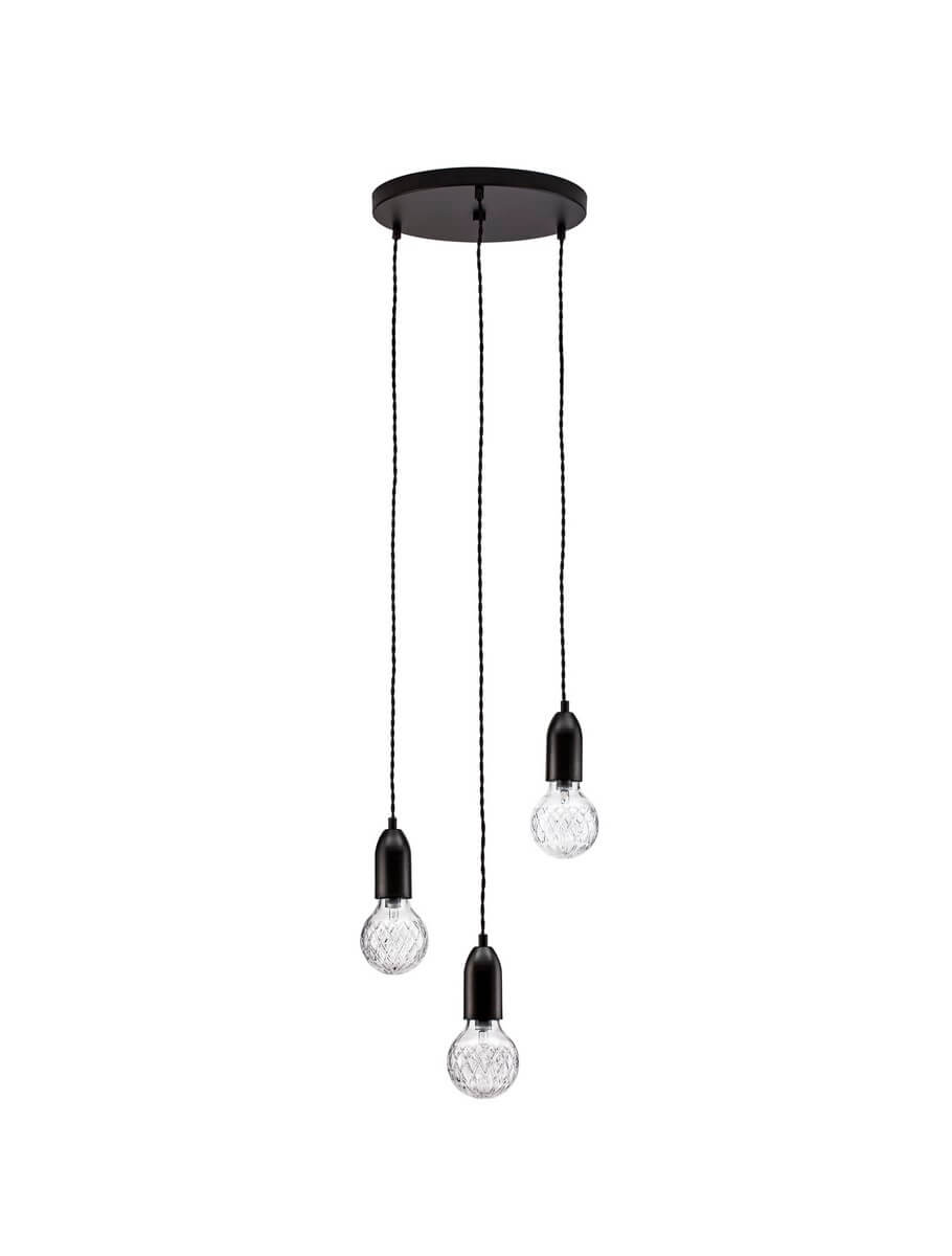 Czarna lampa wisząca Bani LE42715 szklana klosz przezroczysty