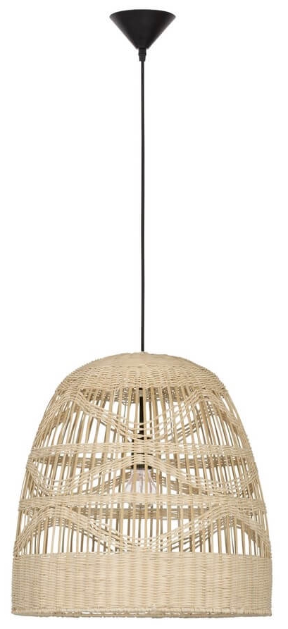 Lampa wisząca LE42947 do salonu ratan beżowa czarna