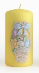 Lumarko Świeca Koszyczek Walec Średni 7x14cm Żółta