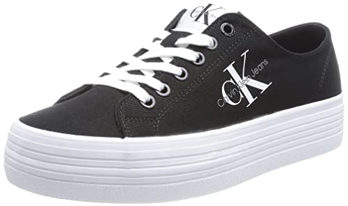 Calvin Klein Jeans Damskie tenisówki Vulc Flatform Essential Mono, czarne, 6,5 UK, Czarny, 39.5 EU