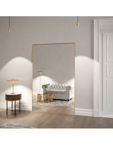 Lustro prostokątne w minimalistycznej złotej ramie- 1201 - kolor ramy do wyboru, Lustro prostokątne : 50x90