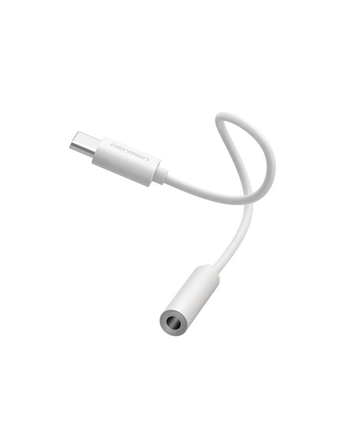Kabel adapter Denmen DU01 HF USB typ-C do mini Jack biały