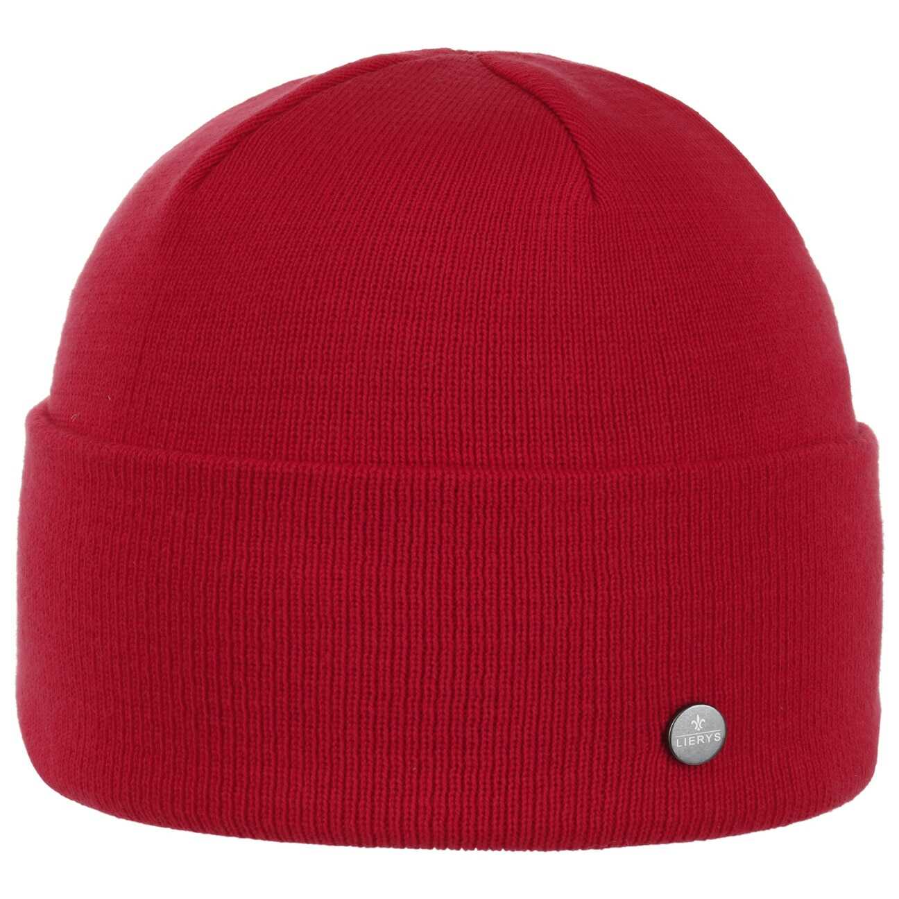 Czapka z Mankietem Giro Cotton by Lierys, ciemnoczerwony, One Size