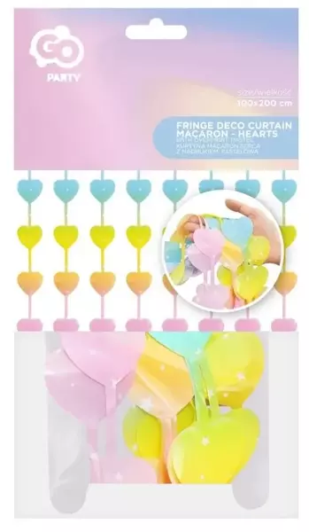 Kurtyna Macaron serca pastelowe nadruk 100x200cm - Godan