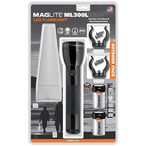 MagLite ML300L LED 2D latarka czarna Outdoor Pack z nakładką prętową biała
