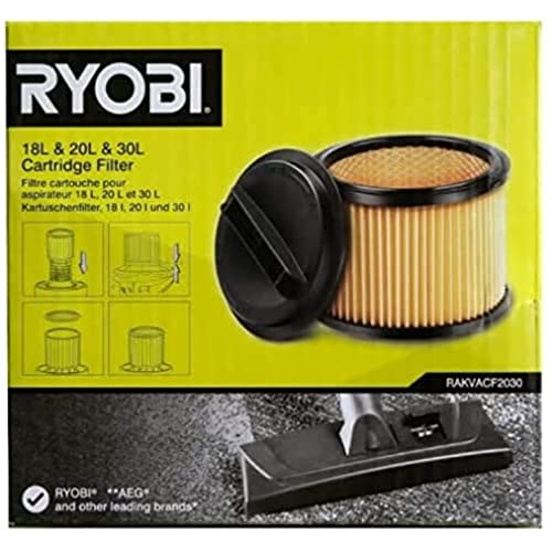 Ryobi Wymienny Filtr do Odkurzacza, RAKVACF2030, Pasuje do Odkurzaczy Ryobi o Pojemności 18 L, 20 L, 30 L