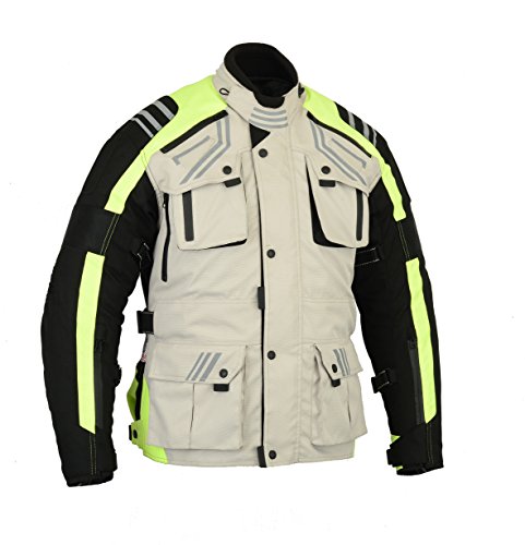 Bikers Gear Australia Velocity Glowrider wodoodporna termiczna kurtka motocyklowa - 1621-1 5 sztuk CE zdejmowana pancerz - bezpieczeństwo Hi Viz - wentylowany rozmiar 4XL
