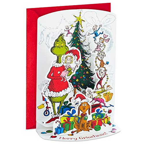 Hallmark Grinch zapakowane kartki świąteczne, 'Merry Grinchmas' papier rękodzieło (8 ekspozycyjnych kart i kopert)