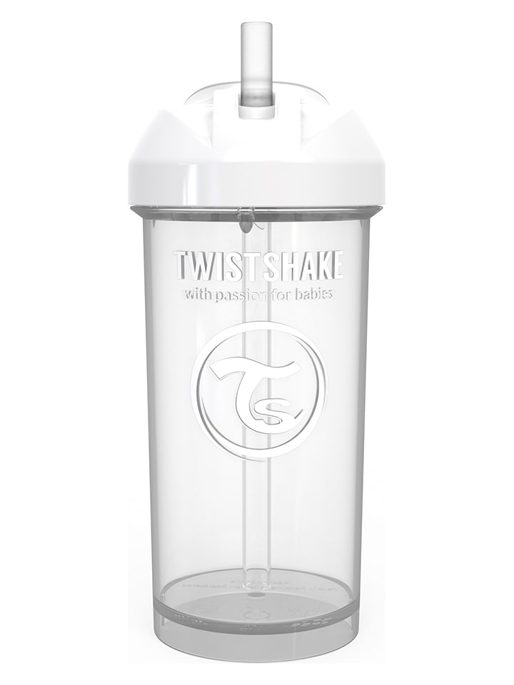 Twistshake Butelka w kolorze białym do nauki picia - 360 ml