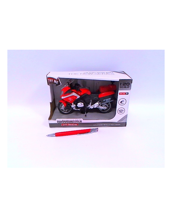 Motocykl Straż 18cm światło, dźwięk 661-012D HIPO