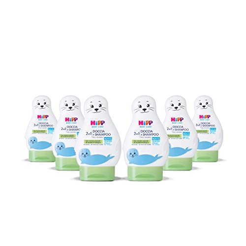 HiPP Baby Care - Prysznic szampon dla dzieci w kształcie ślicznej ostrości, oczyszcza z delikatnością ciała i włosów, neutralne pH z ekstraktem z migdałów bio, 6 butelek 200 ml