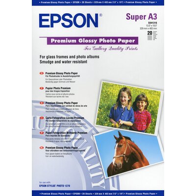 Epson Premium Glossy Photo Paper A3+/20 ark.