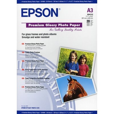 Epson c13s041315 Glossy Photo Paper Inkjet A3 255 G/M2 20 arkuszy Pack EPS041315