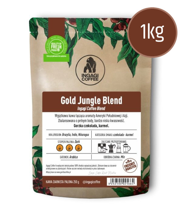 Kawa ziarnista Ingagi Coffee Gold Jungle Blend 1kg