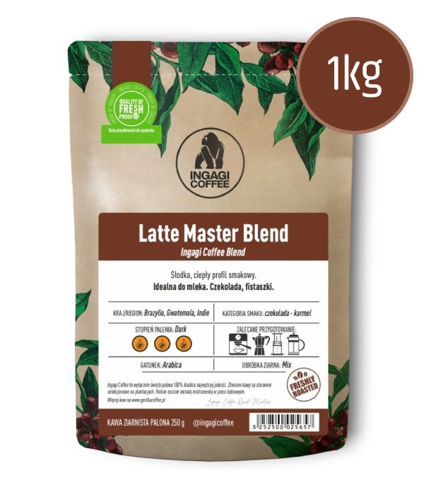 Kawa ziarnista Ingagi Coffee Latte Master Blend 1kg