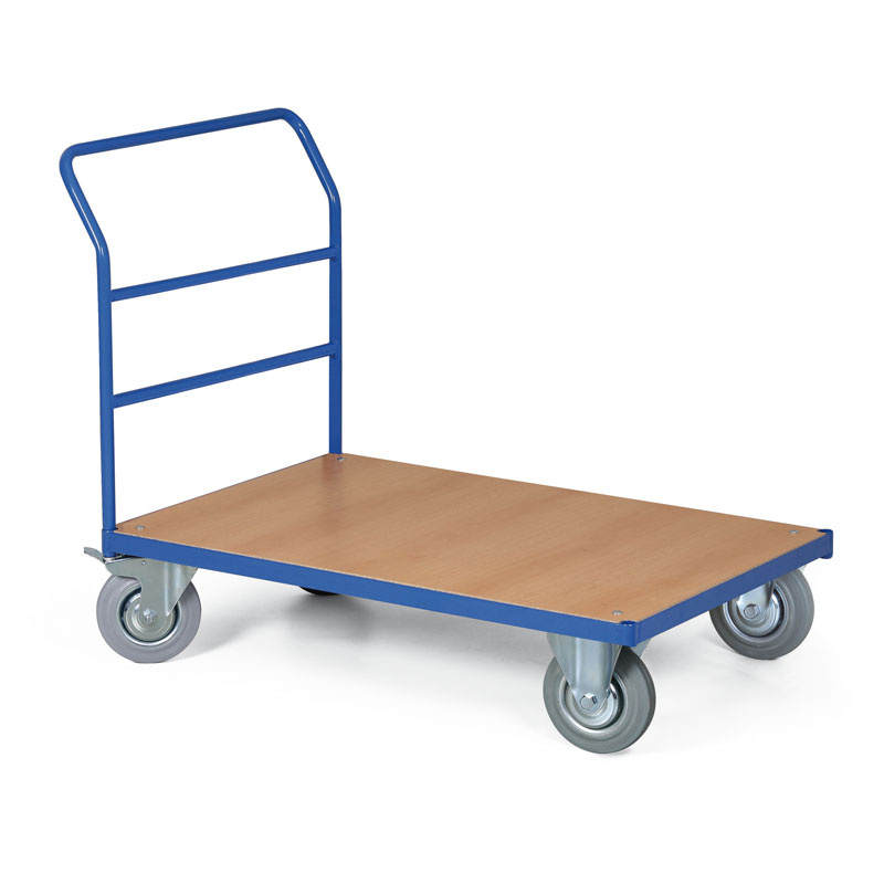 Wózek platformowy, platforma 1200 x 800 mm, nośność 300 kg, koła 160 mm z szarą gumą