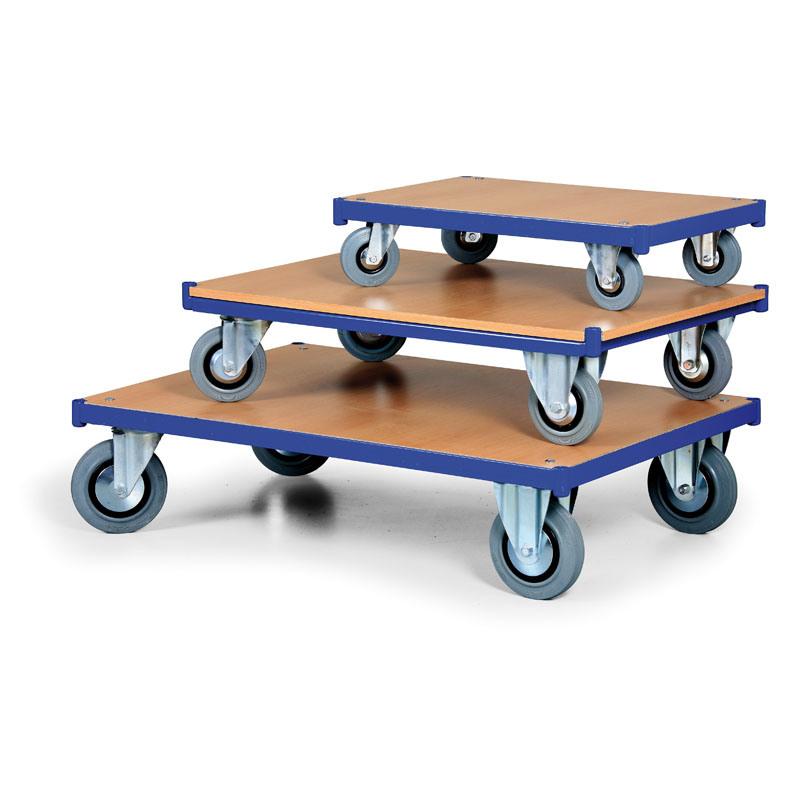 Platforma transportowa 1000 x 700 mm, nośność 300 kg, koła 160 mm z czarną gumą