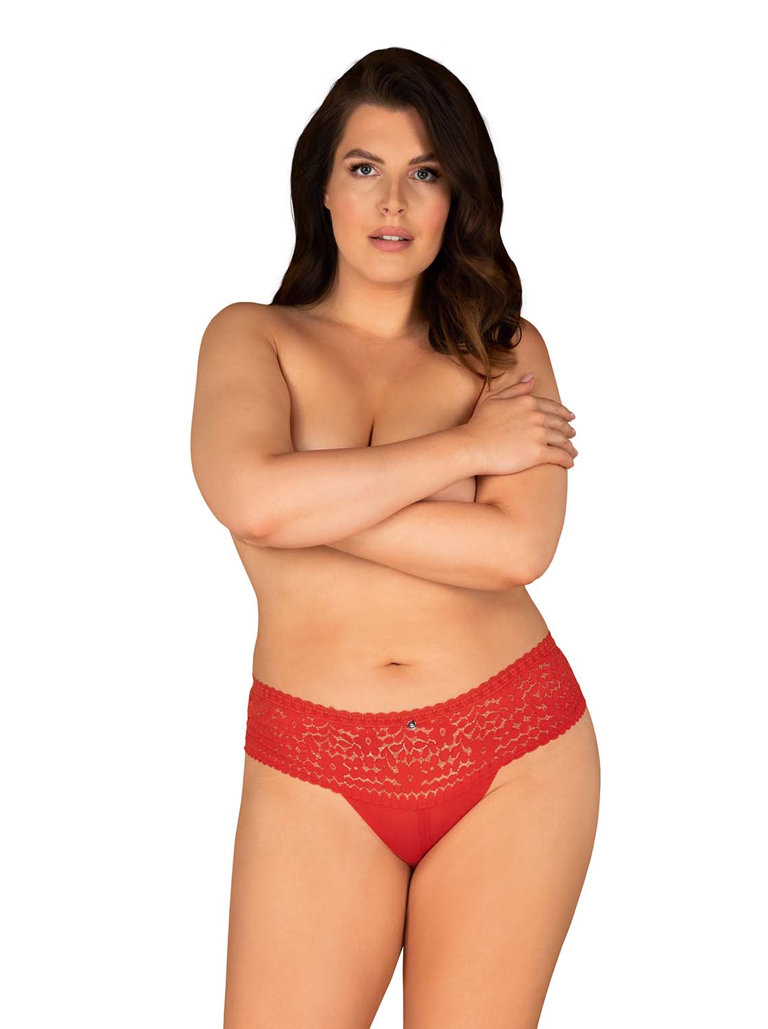 Obsessive Blossmina Figi - Czerwony Wariant/Rozmiar: 4XL/5XL  
