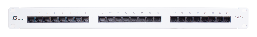 PATCH PANEL UTP CAT.5E 24 PORTY SZARY PGF-5EUTP24-B5-G GETFORT  - Raty 0% - 38 sklepów w całej Polsce