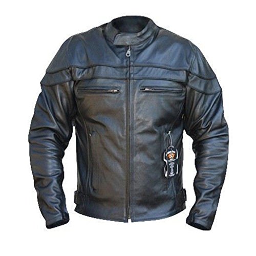 Bikers Gear ' The Sturgis ' Crusier CE 1621-1 skóra poliuretanowa zdejmowana pancerz skóra bydlęca kurtka motocyklowa UK52 EU 62 6XL