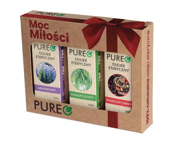 Pureo Moc Miłości Zestaw Olejków (Lawendowy+Eukaliptusowy+Świeży Zapach) 3x10 ml
