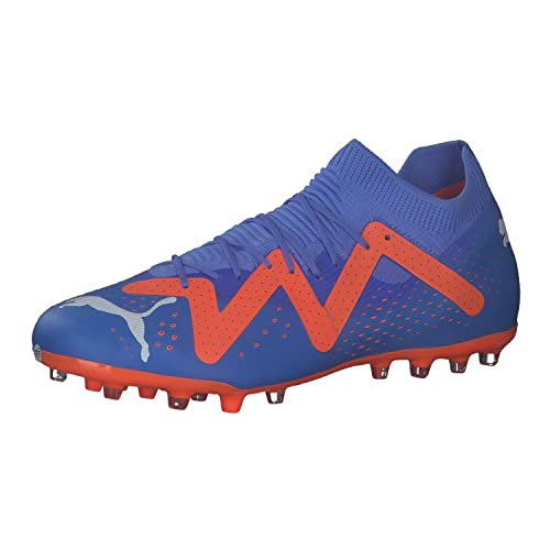 PUMA Męskie buty piłkarskie Future Match MG Blue Glimmer biało-pomarańczowe, rozmiar 6