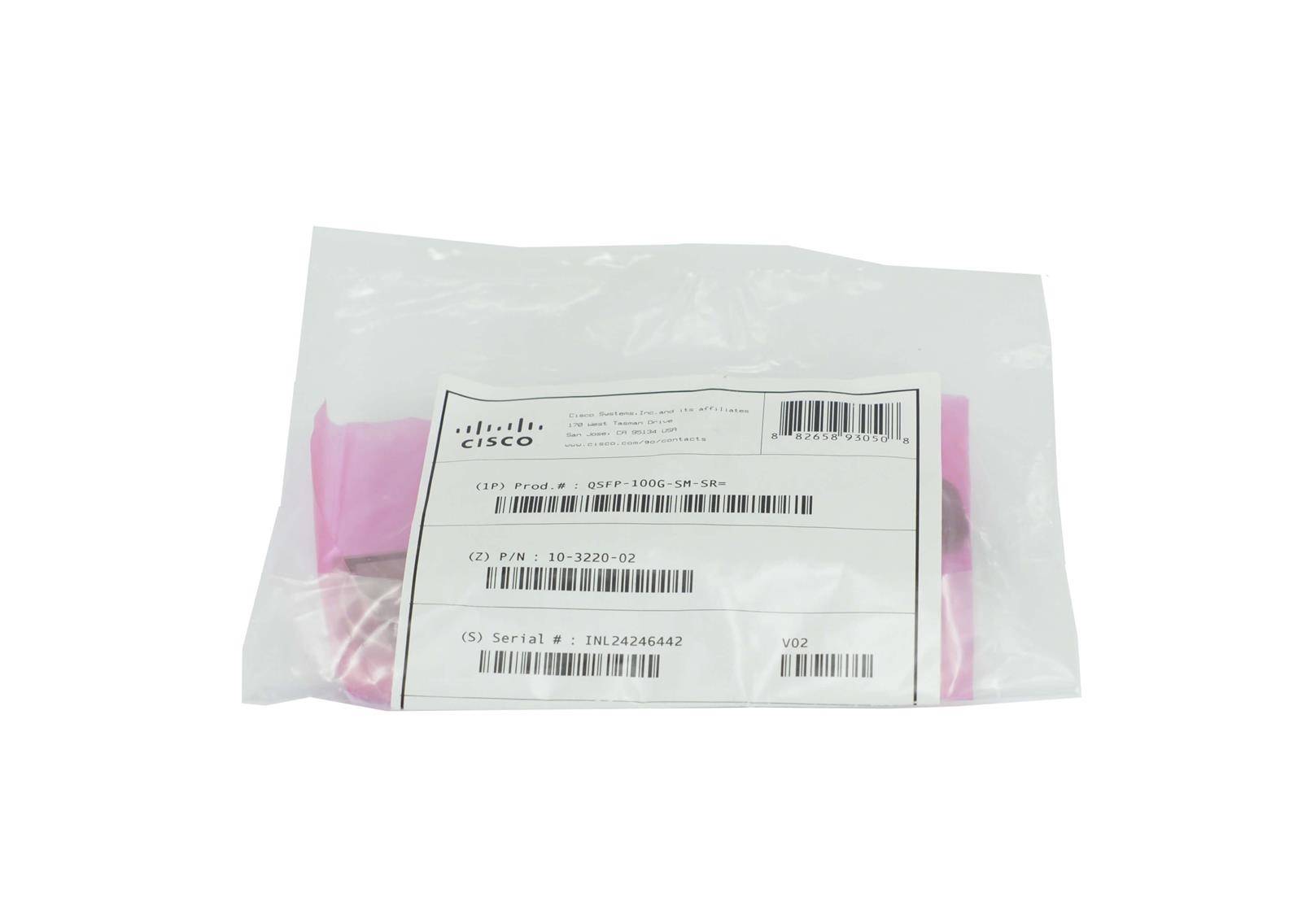 QSFP-100G-SM-SR - Moduł 100G QSFP28, Jednomodowa, CWDM4, LC duplex, 2km, 4.2 dB, DDM, +10 do +60°C, Cisco nowy Transceiver