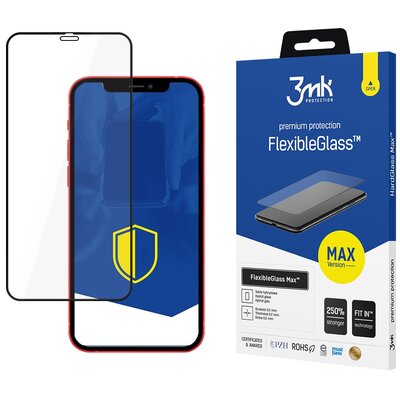 3mk Szkło Flexible Glass Max 7H do Apple iPhone 12 12 Pro 6.1 Black 8683X1