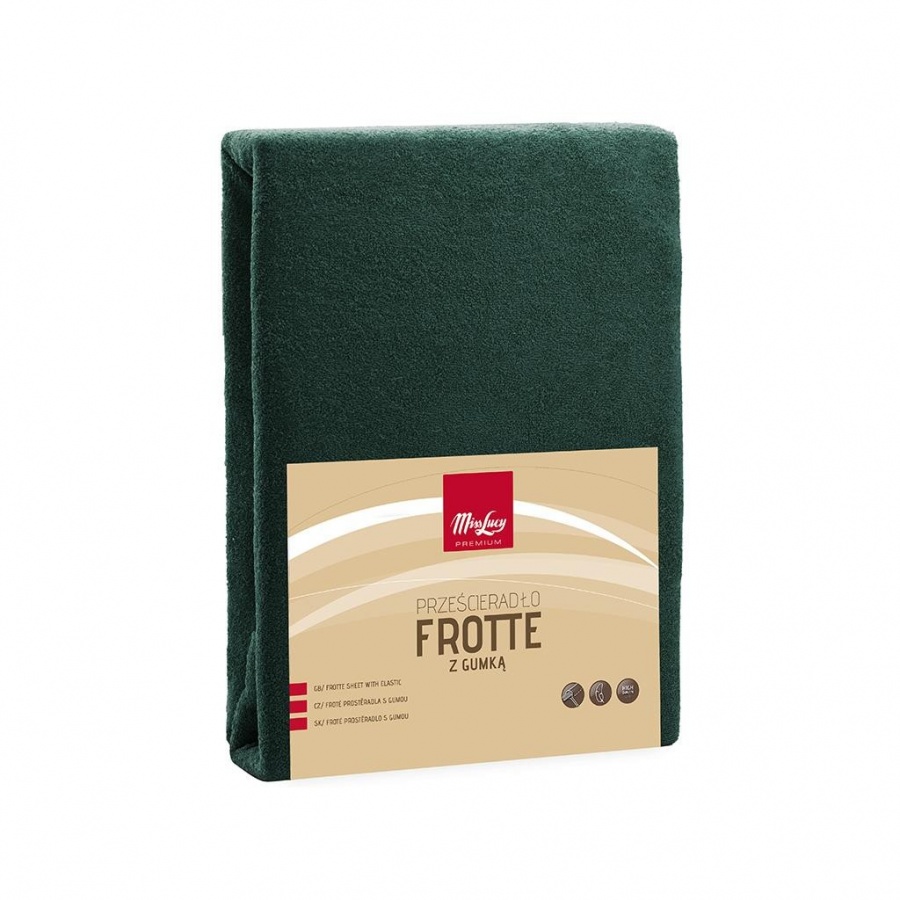 PRZEŚCIERADŁO FROTTE Z GUMKĄ 180X200CM BUTELKOWA ZIELEŃ kod: 80M-PRZ-FRO/180BZ