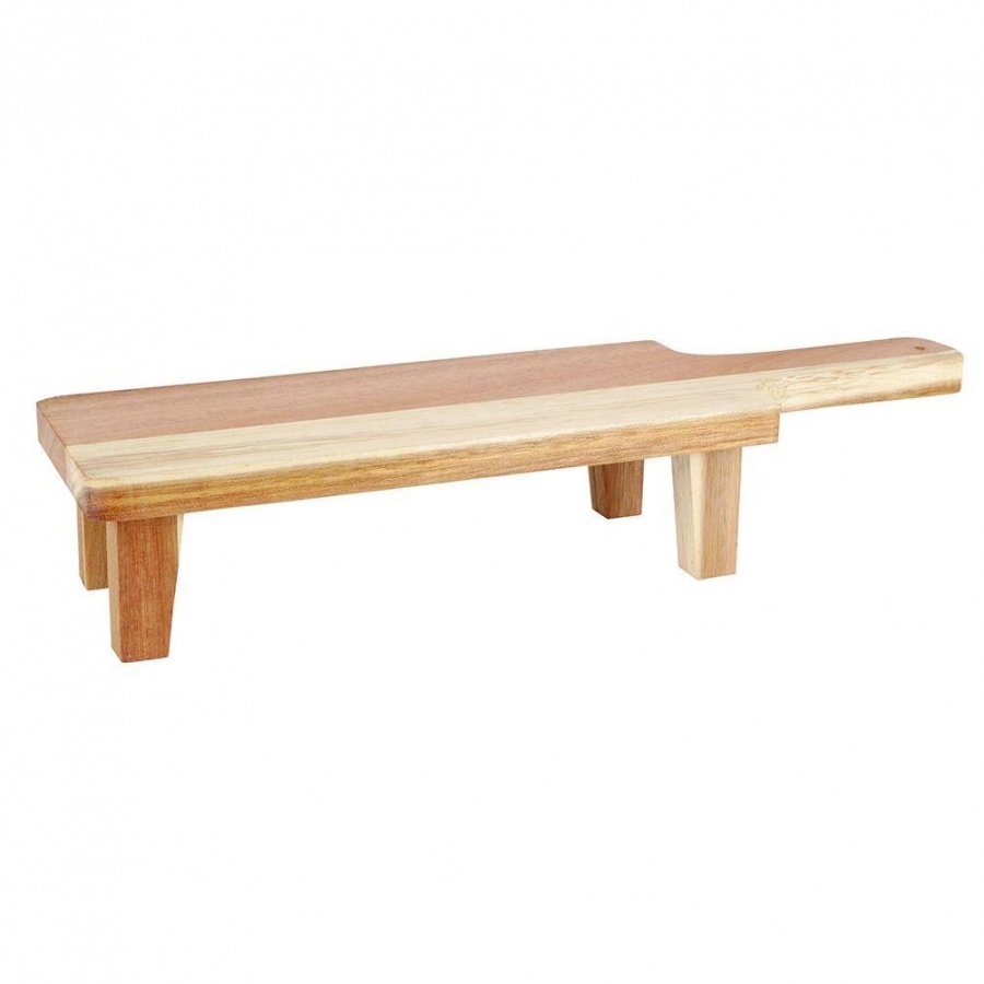 Deska drewniana / taca do serwowania na nóżkach z uchwytem 38,5x11x7 cm kod: O-139203