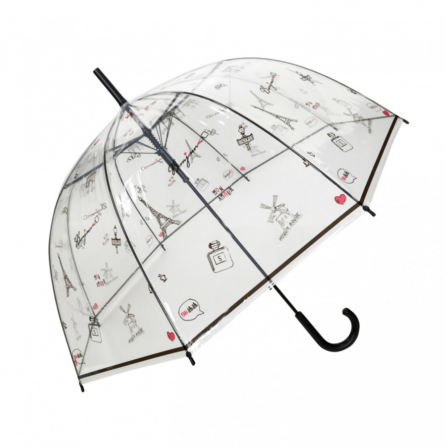 Długi parasol przezroczysty kopuła, Paris a la mai UBUL1882