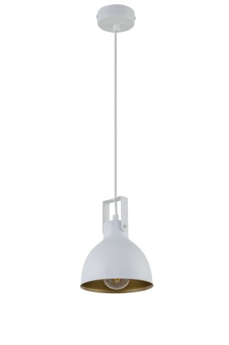 Sigma biało-złota lampa wisząca z metalowym kloszem MARS 1 32257 lampa sufitowa nad blat pojedynczy zwis 32257