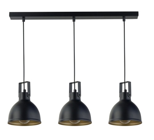 Sigma Stylowa lampa wisząca biura i domu MARS zwis prosty 3 Czarny złoty 32262